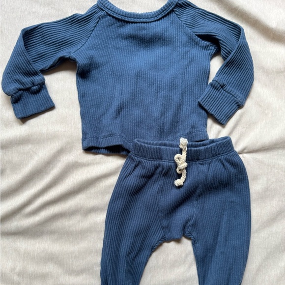 Little One Shop Ribbed Matching Set - Blue - Picture 1 of 2